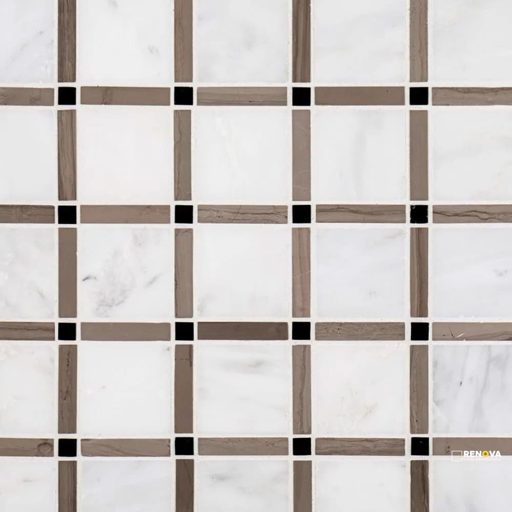 CHAPTER 3 - STREAM STONE SLEEK PATTERN B MOSAIC 12" X 12"