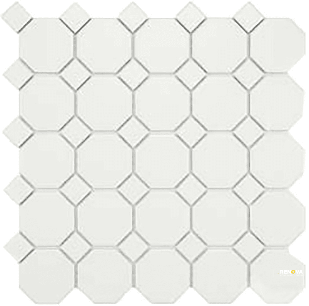 CC MOSAICS MATTE SNOW WHITE OCTAGON MOSAIC