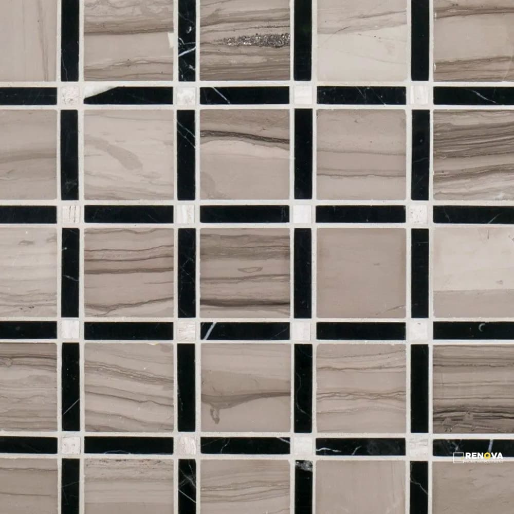 CHAPTER 3 - STREAM STONE SLEEK PATTERN A MOSAIC 12" X 12"