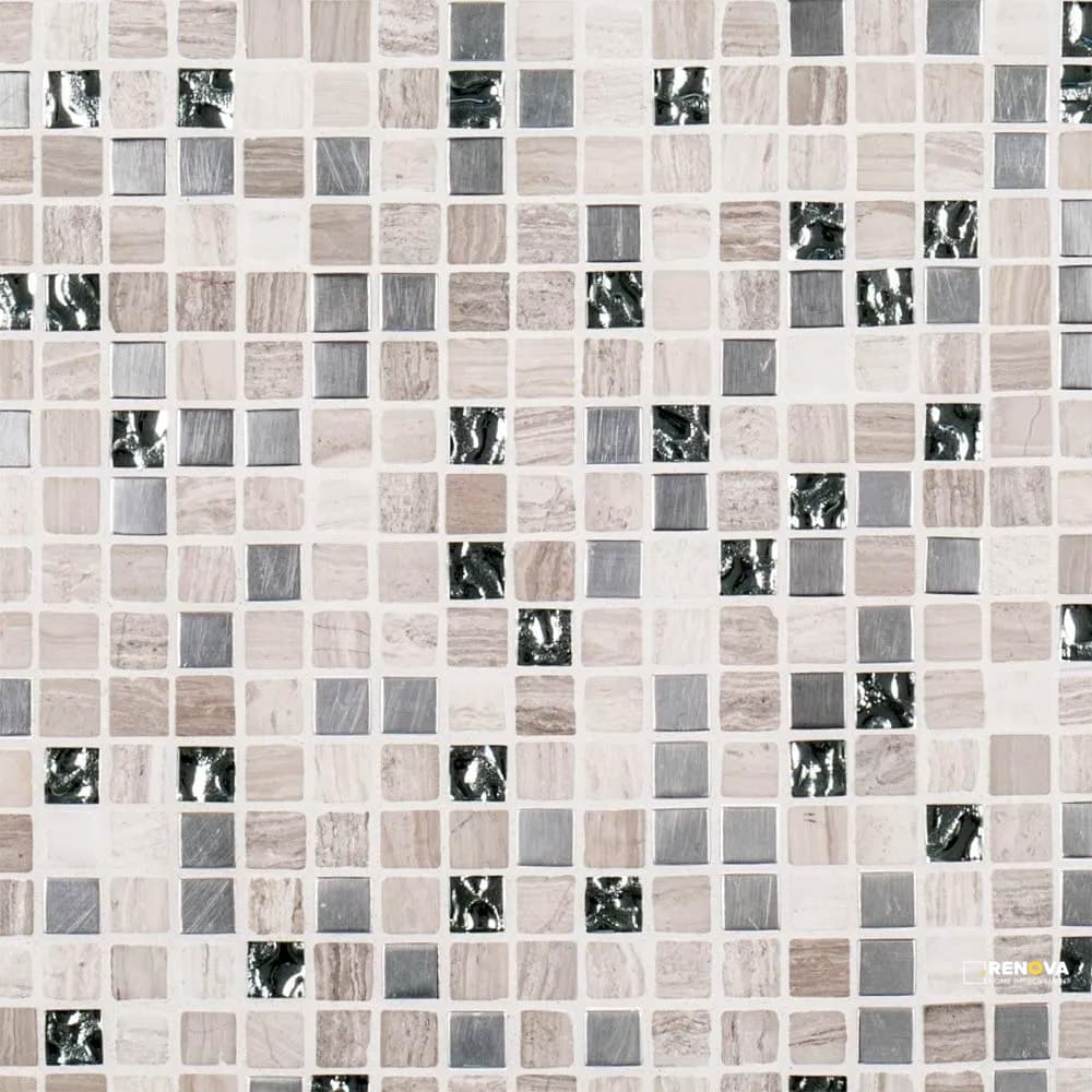 CHAPTER 3 - STREAM STONE PLATNIUM PATTERN MOSAIC 11-3/4" X 11-3/4"