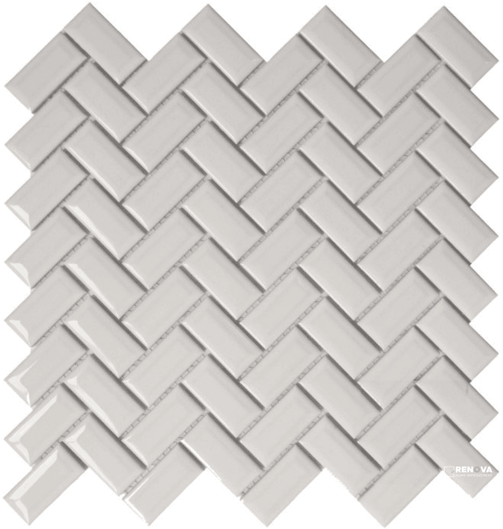 CC MOSAICS BRIGHT WHITE DIAMOND HERRINGBONE MOSAIC