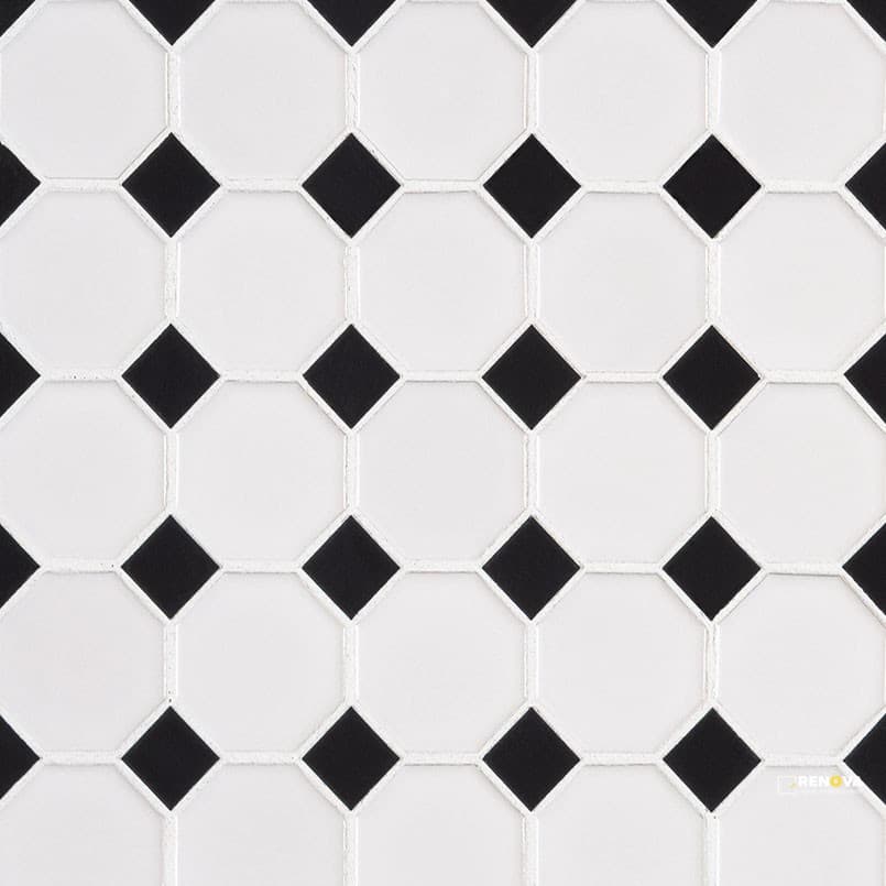 RETRO BIANCO OCTAGON 6MM GLOSSY ( 14.1 SF PER BOX )