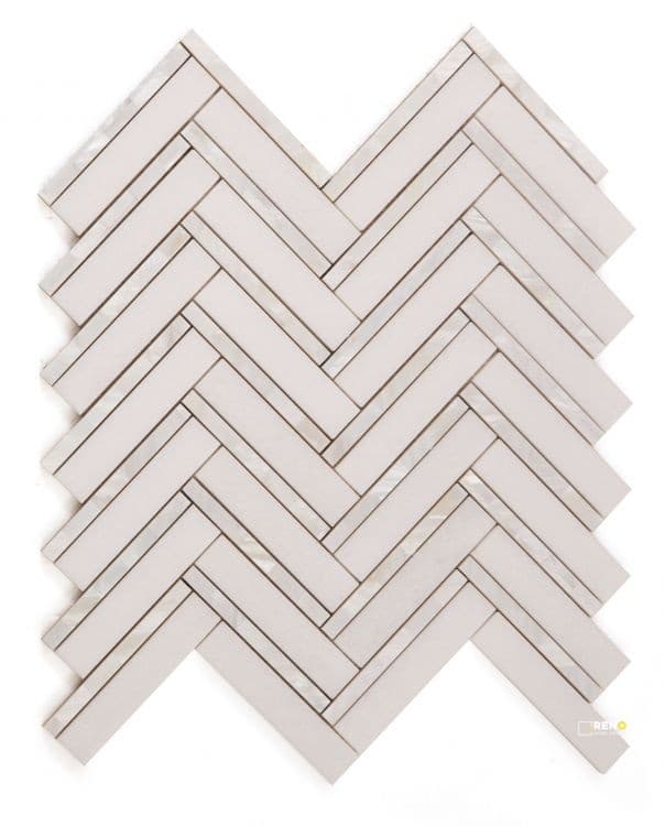 DIANA HERRINGBONE THASSOS MOSAIC 11" X 11.75"