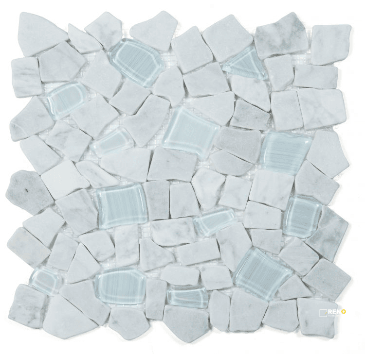 PEBBLE CARRARA MOSAIC 12" X 12"