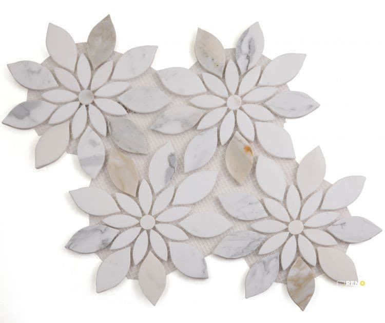 DAISY BLOOM CALACATTA MOSAIC 11.75" X 13.25"