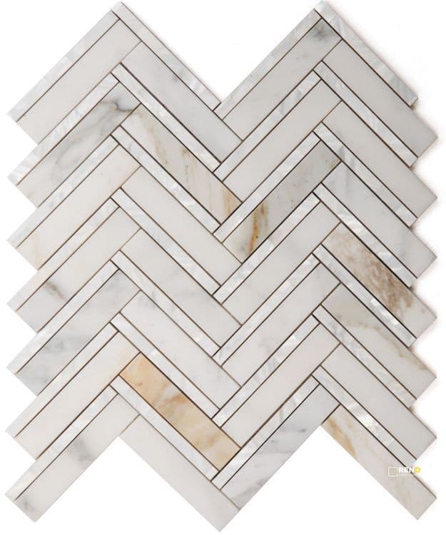 DIANA HERRINGBONE CALACATTA MOSAIC 11" X 11.75"