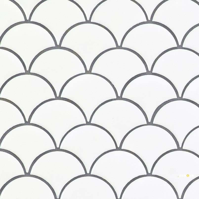 RETRO BIANCO SCALLOP 6MM GLOSSY ( 13.65 SF PER BOX )