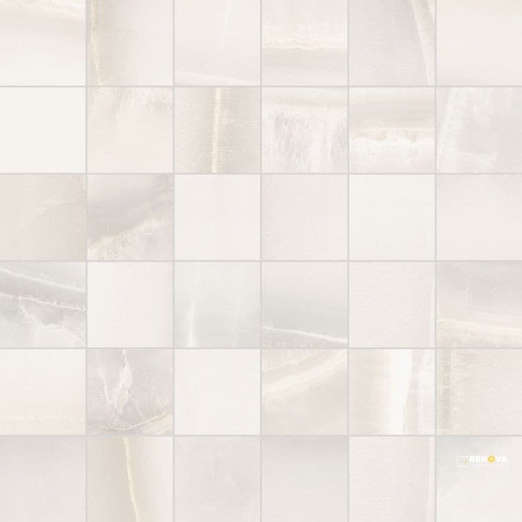 AKOYA WHITE MATTE MOSAIC 12" X 12"