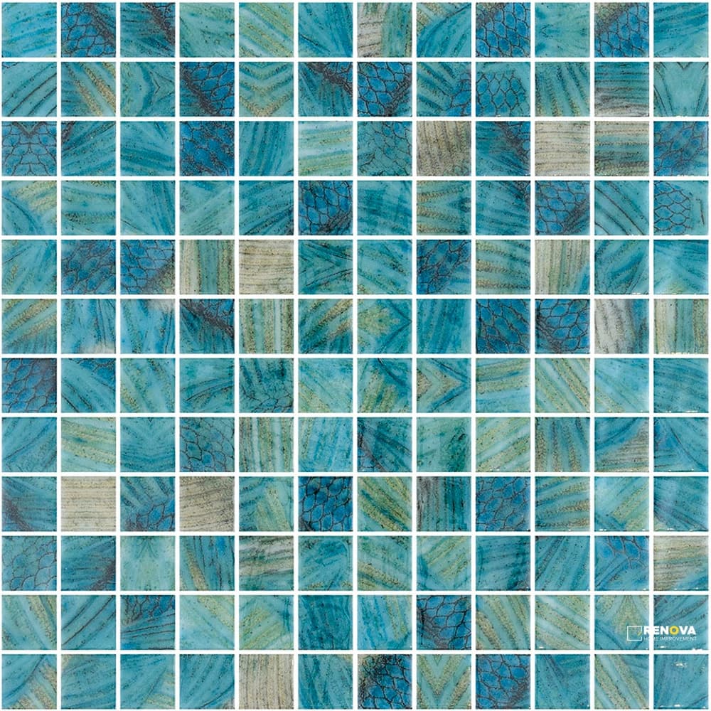 WATERLACE GLOSSY 1X1 MOSAIC ON 12X12