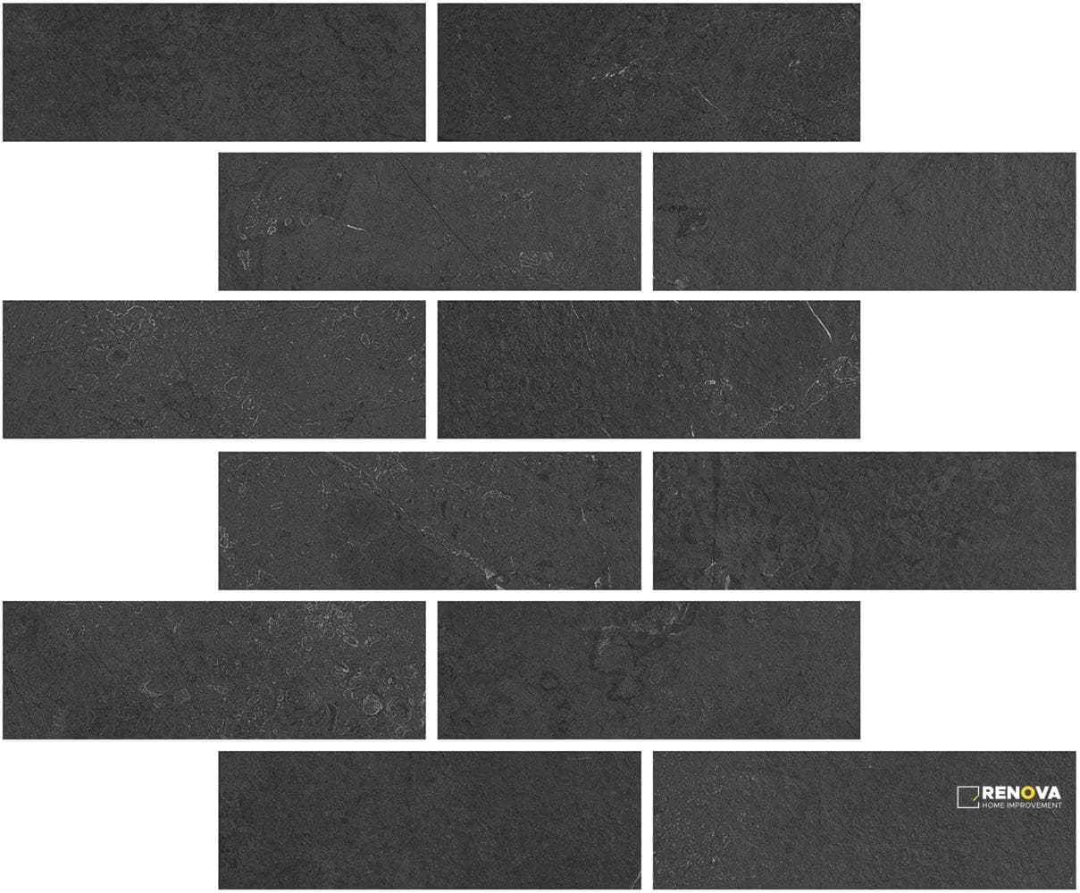 PORTOBELLO ST CROIX FLINT 2X6 STAGGERED MOSAIC MATTE .92 SF/SHT