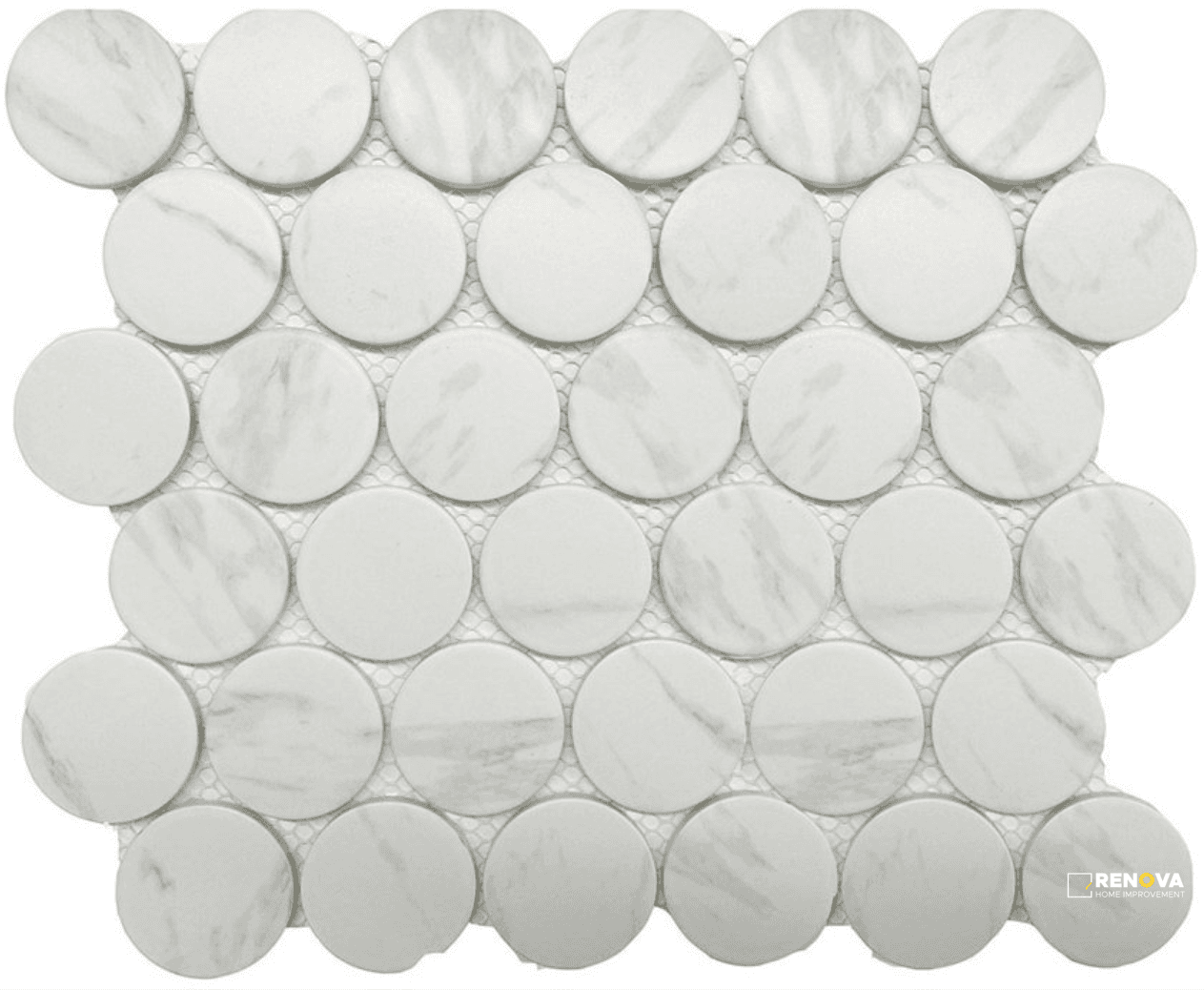 CC MOSAICS PLUS MATTE CARRARA DOTS 2"