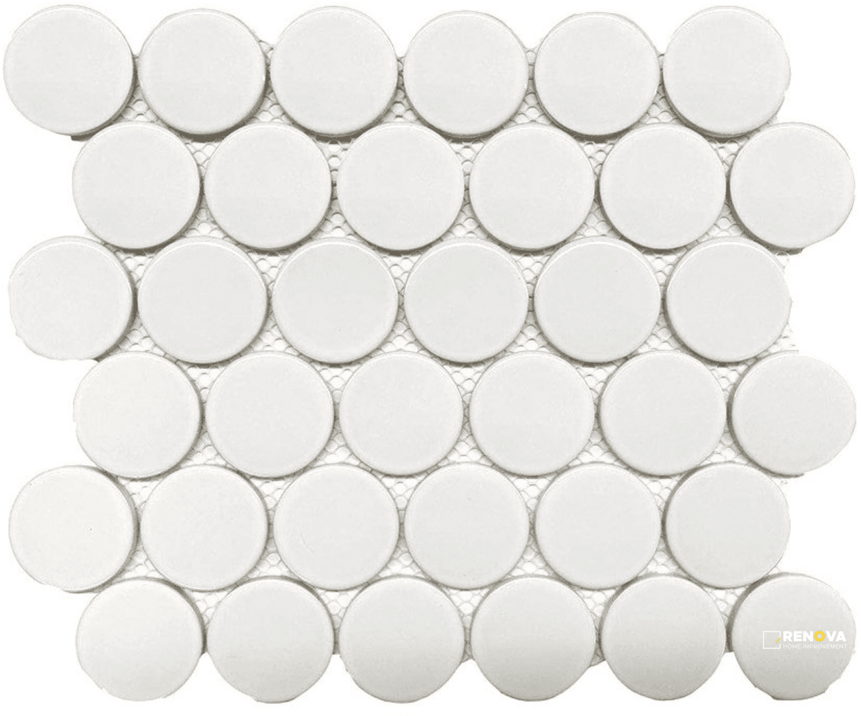 CC MOSAICS PLUS MATTE WHITE DOTS 2"