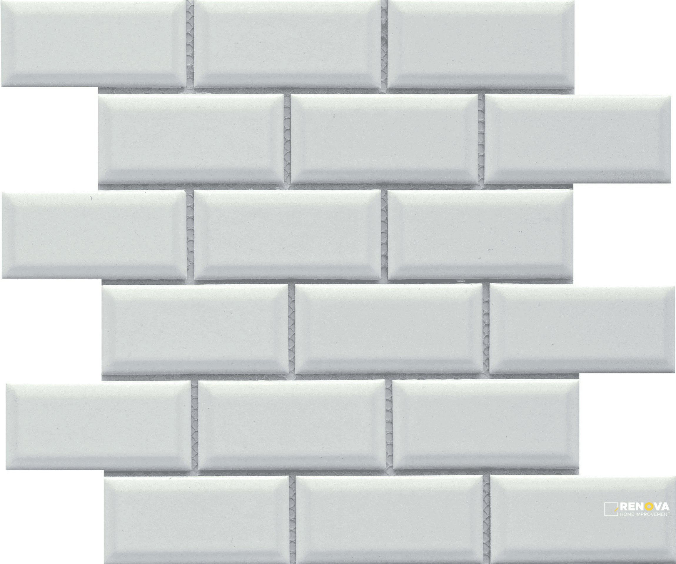 REWARD GLOSSY 2X4 BEVELED OFFSET MOSAIC 11X12