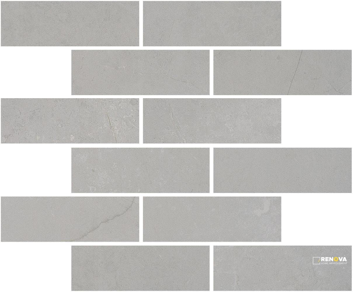 PORTOBELLO ST CROIX PEWTER 2X6 STAGGERED MOSAIC MATTE .92 SF/SHT