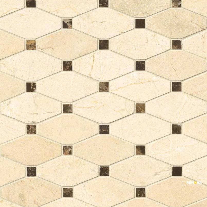 VALENCIA BLEND ELONGATED OCTAGON MOSAIC 10MM