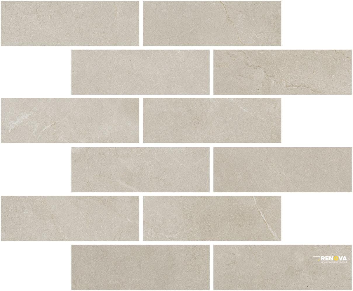 PORTOBELLO ST CROIX CHAMPAGNE 2X6 STAGGERED MOSAIC MATTE .92 SF/SHT