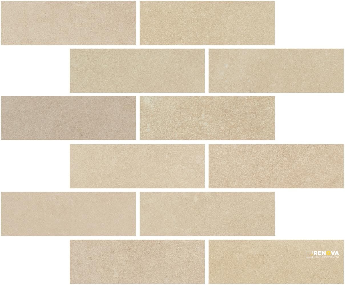 PORTOBELLO BELGIQUE BEACH 2X6 STAGGERED MOSAIC MATTE .92 SF/SHT