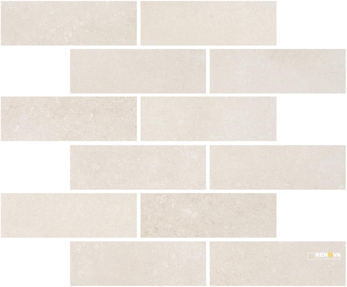 PORTOBELLO BELGIQUE SEA SHELL 2X6 STAGGERED MOSAIC MATTE .92 SF/SHT