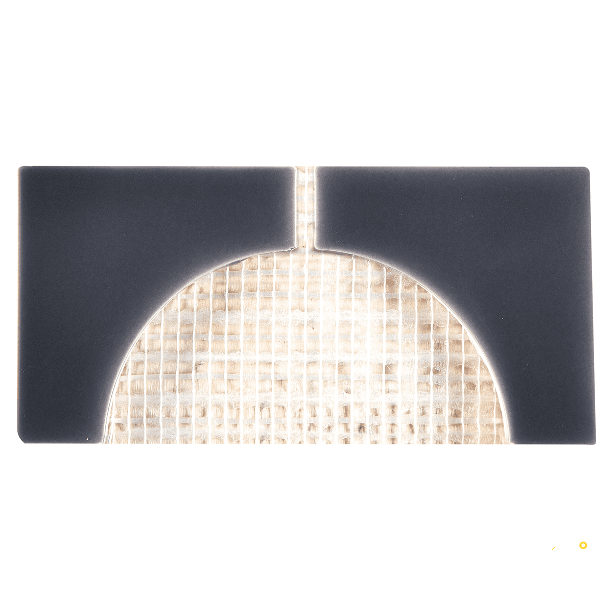 CROSSVILLE CURSIVE CHARCOAL 3X6 2 CORNER MOSAIC GLOSS