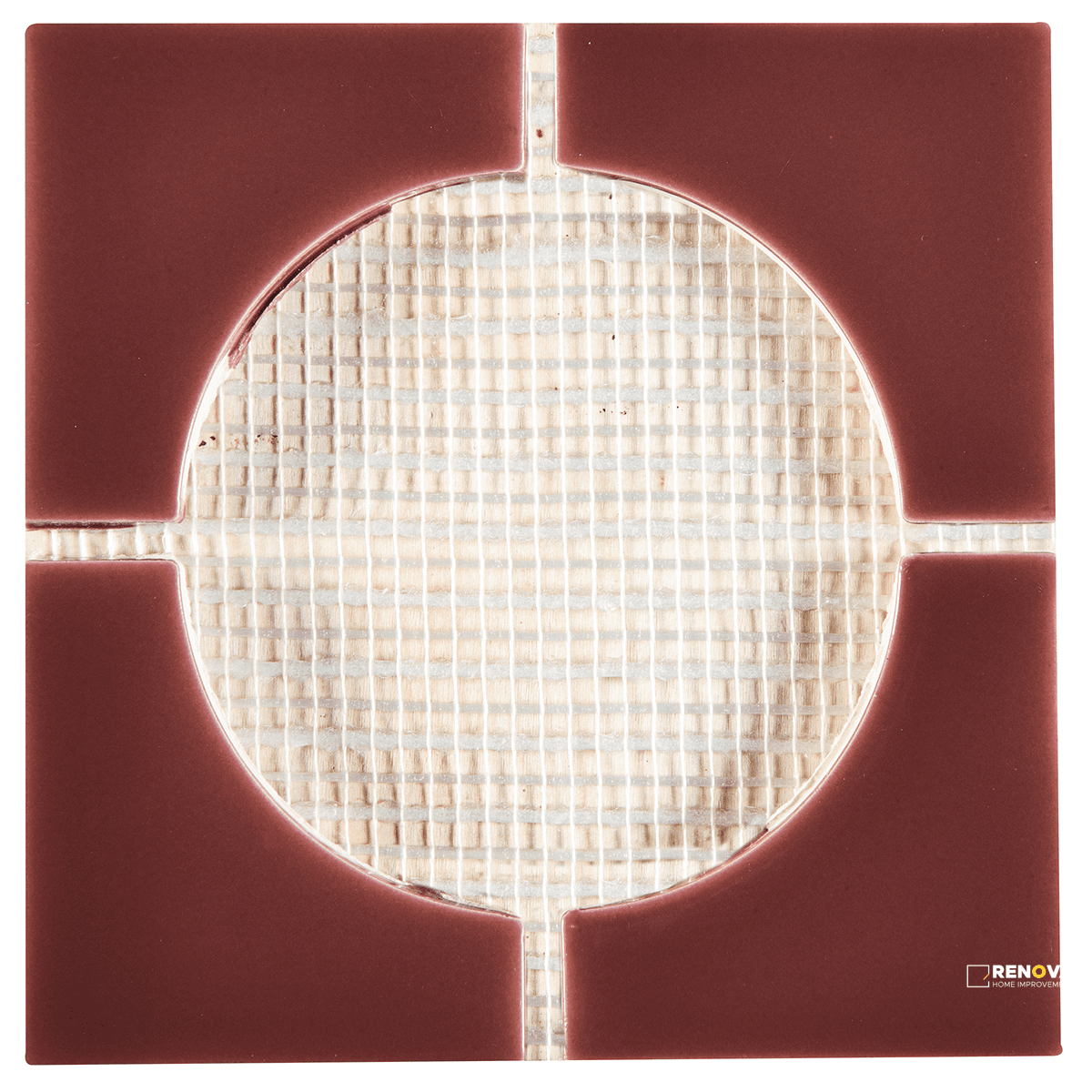 CROSSVILLE CURSIVE OXBLOOD 6X6 4 CORNER MOSAIC GLOSS