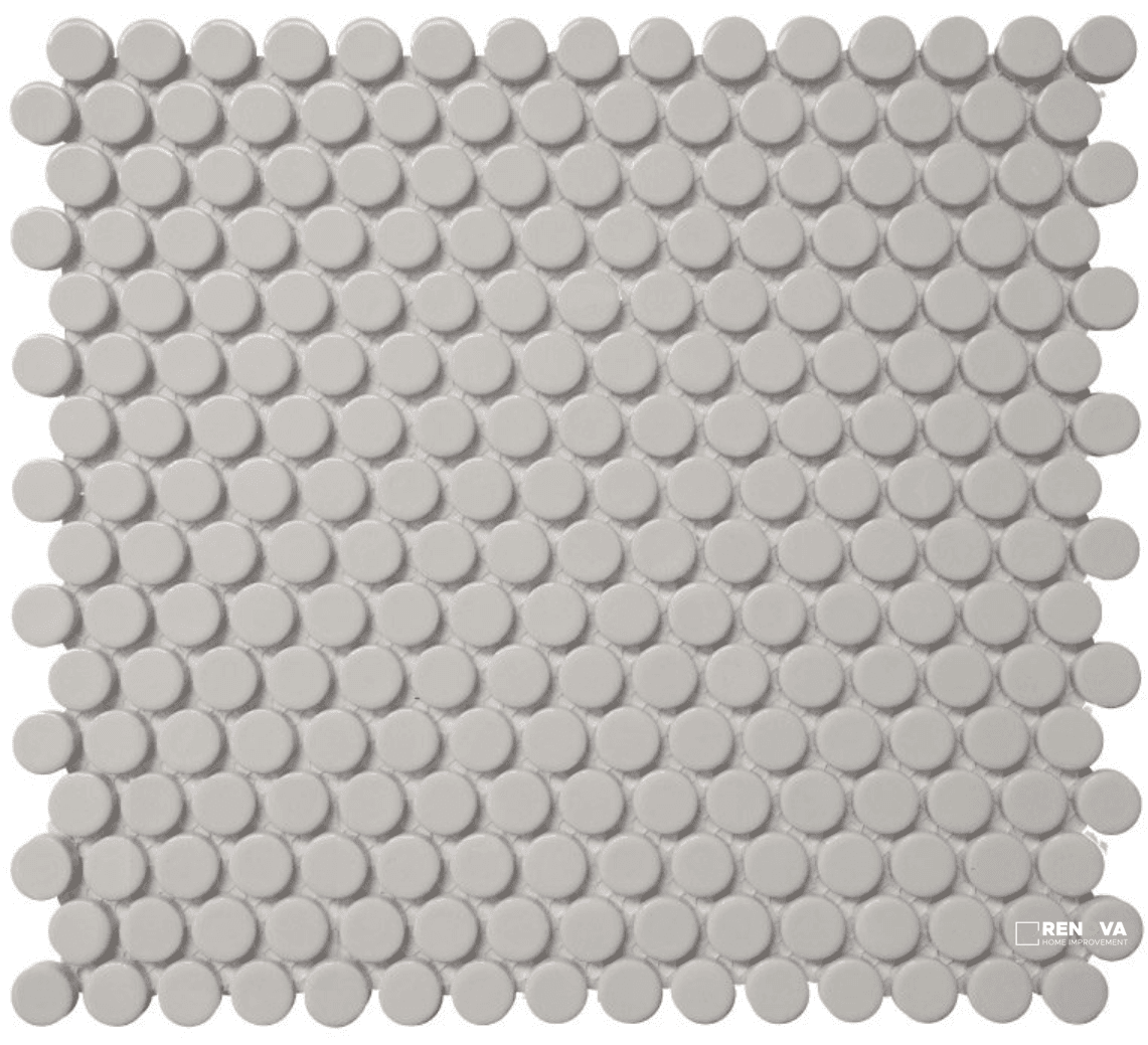 CC MOSAICS MATTE GREY PENNY ROUND MOSAIC