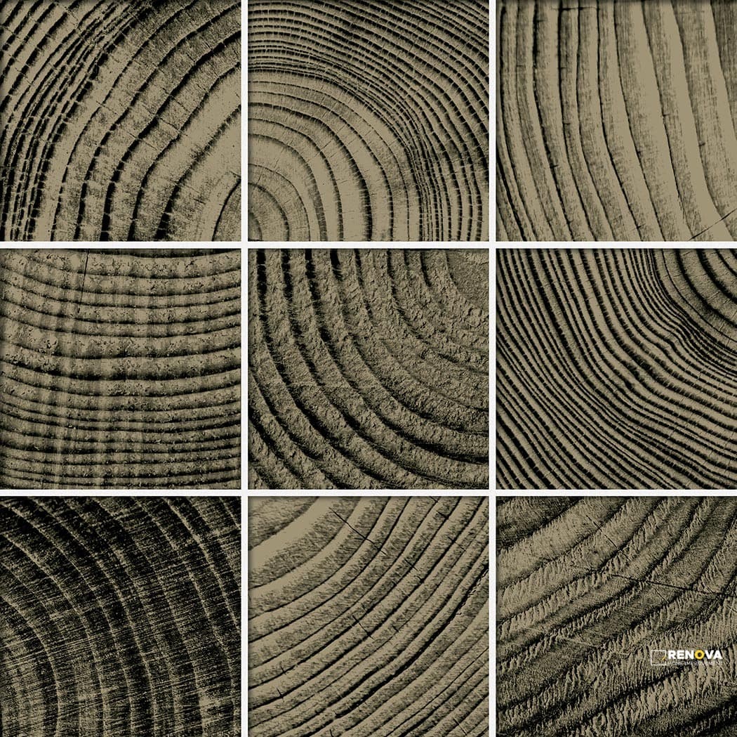 CROSSVILLE CONVERGENCE GLASS SEPIA 4X4 MOSAIC POLISHED