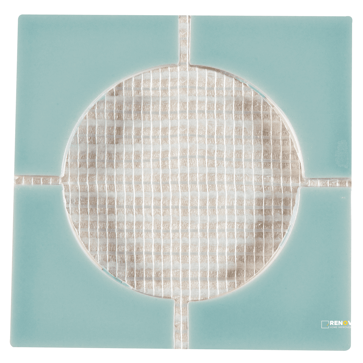 CROSSVILLE CURSIVE SOFT TEAL 6X6 4 CORNER MOSAIC GLOSS