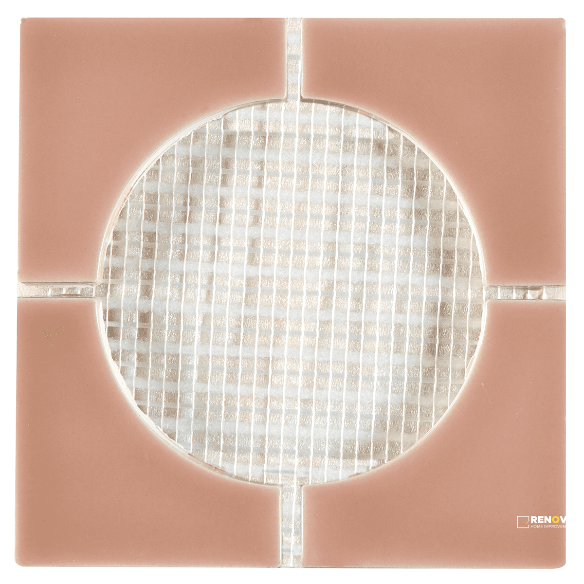 CROSSVILLE CURSIVE ROSE GOLD 6X6 4 CORNER MOSAIC GLOSS