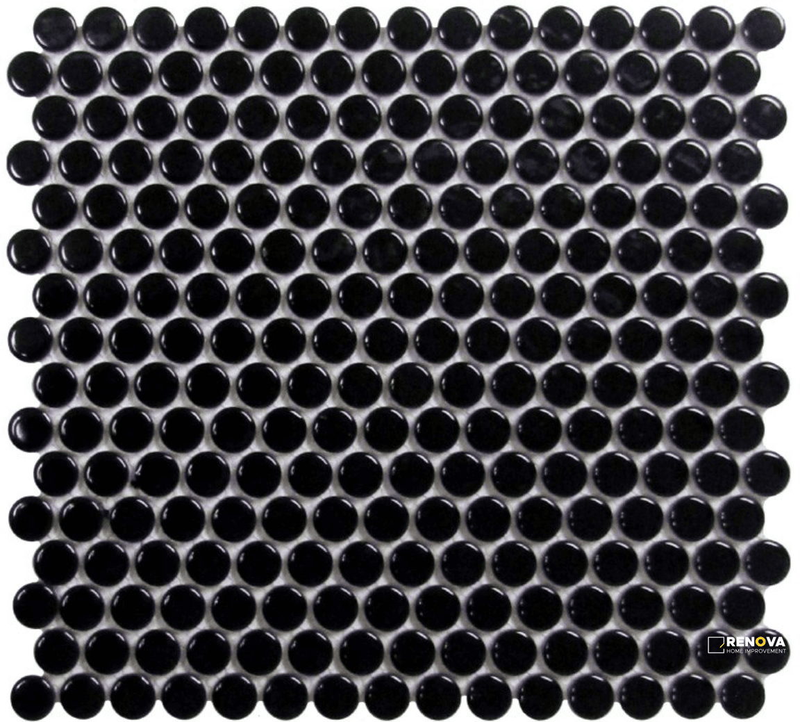CC MOSAICS MATTE BLACK PENNY ROUND MOSAIC