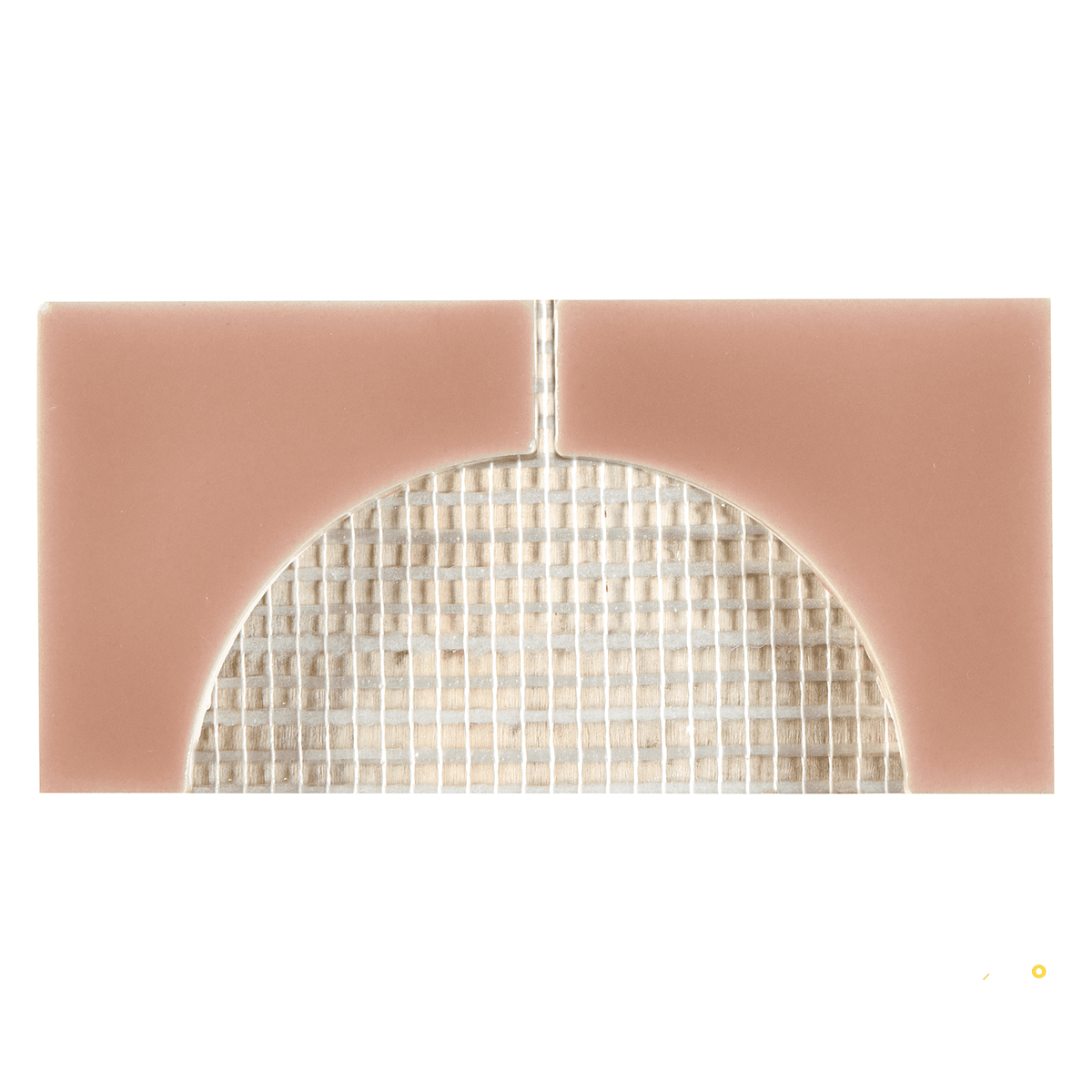 CROSSVILLE CURSIVE ROSE GOLD 3X6 2 CORNER MOSAIC GLOSS