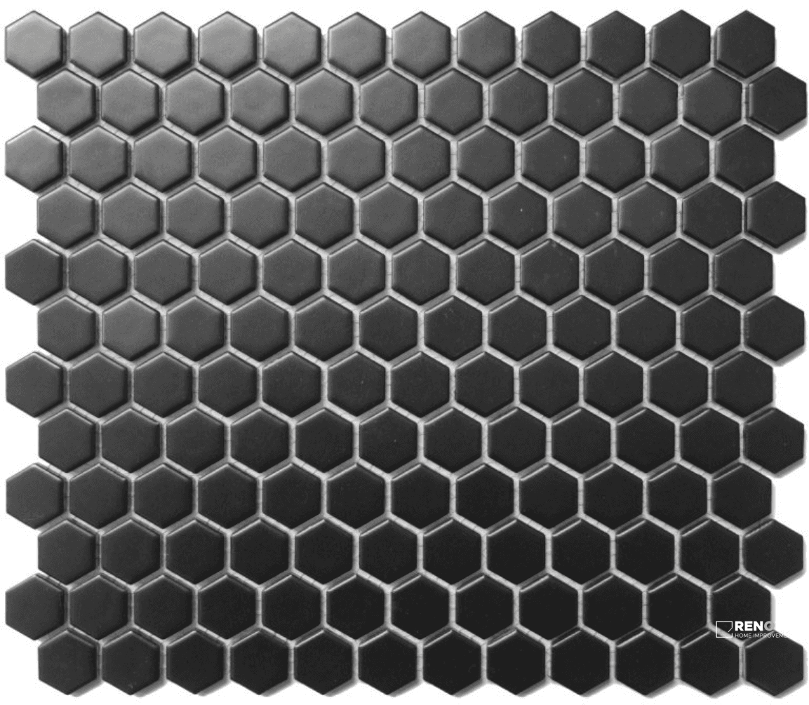 CC MOSAICS MATTE BLACK HEXAGON MOSAIC 1X1