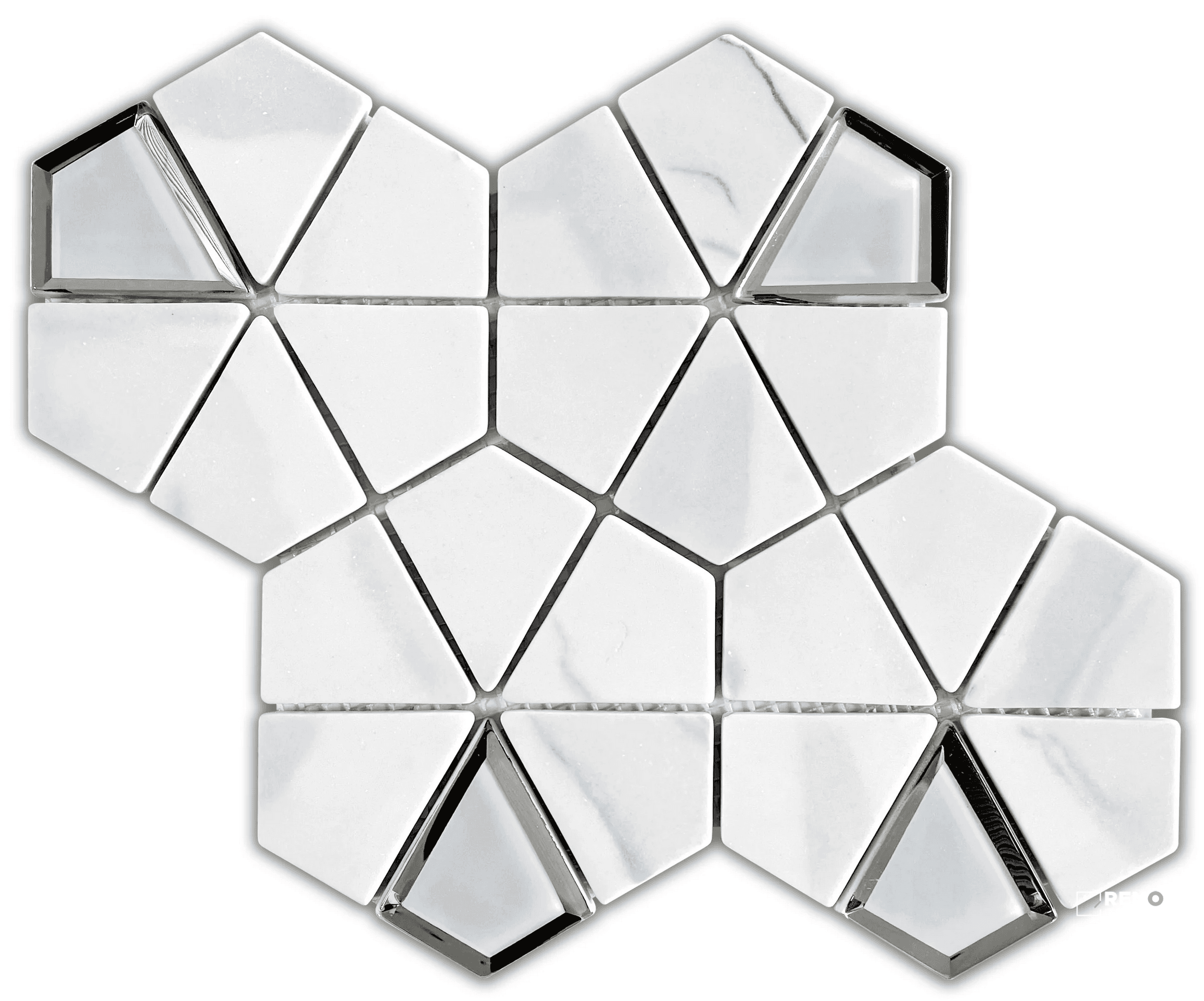 LAMOUR CUT POLISHED KALEIDOSCOPE MOSAIC 9X11