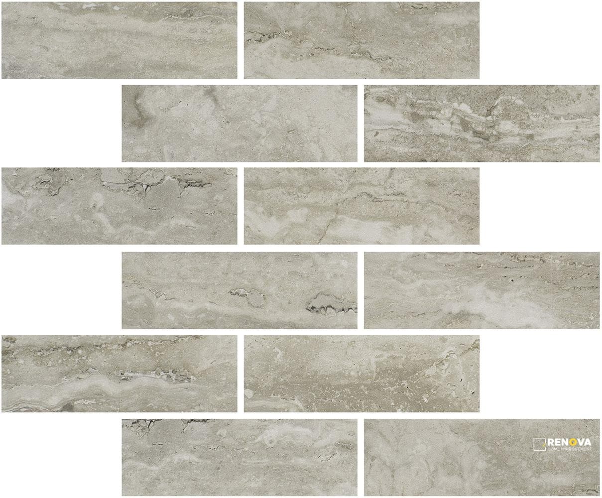 PORTOBELLO TIVOLI NATURAL 2X6 STAGGERED MOSAIC MATTE .92 SF/SHT