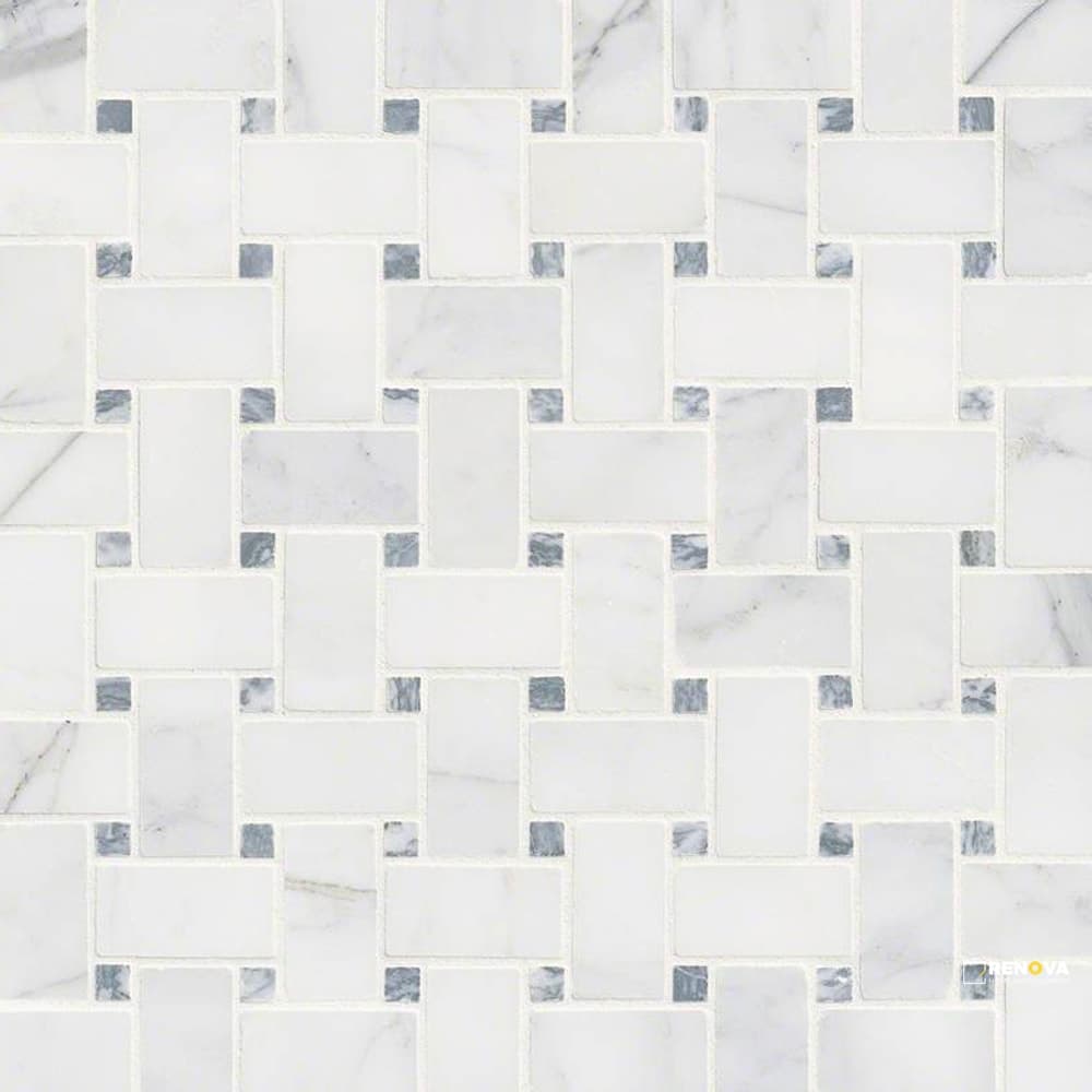 CALACATTA CRESSA HONED BASKETWEAVE MOSAIC