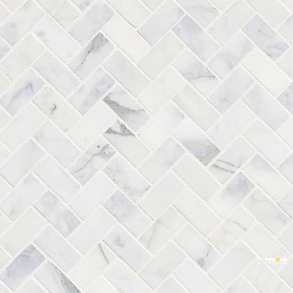 CALACATTA CRESSA HONED HERRINGBONE MOSAIC
