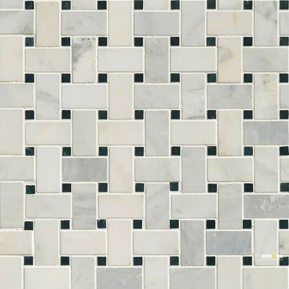 ARABESCATO CARRARA HONED BASKETWEAVE MOSAIC