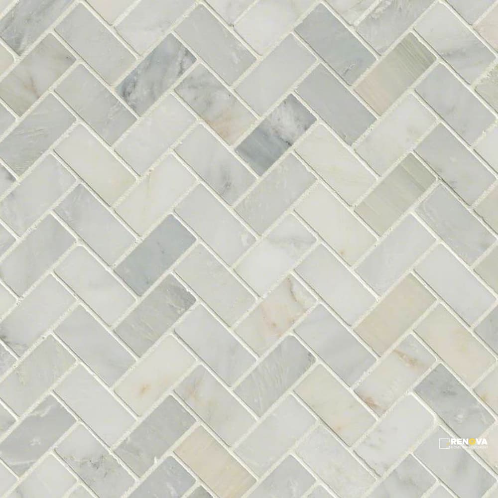 ARABESCATO CARRARA HONED HERRINGBONE MOSAIC