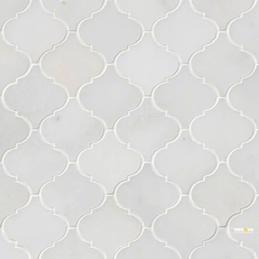 GREECIAN WHITE POLISHED ARABESQUE MOSAIC