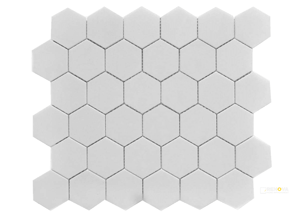 CC MOSAICS MATTE WHITE HEXAGON MOSAIC 2X2