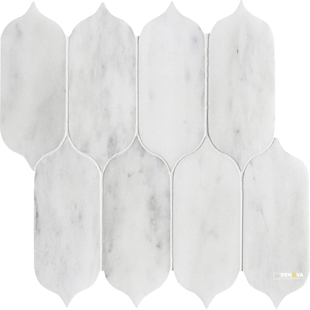 CALACATTA GRIS HONED LARGE LOTUS MOSAIC