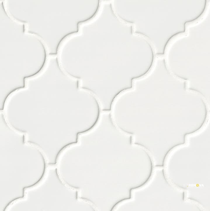 WHISPER WHITE ARABESQUE MOSAIC 8MM