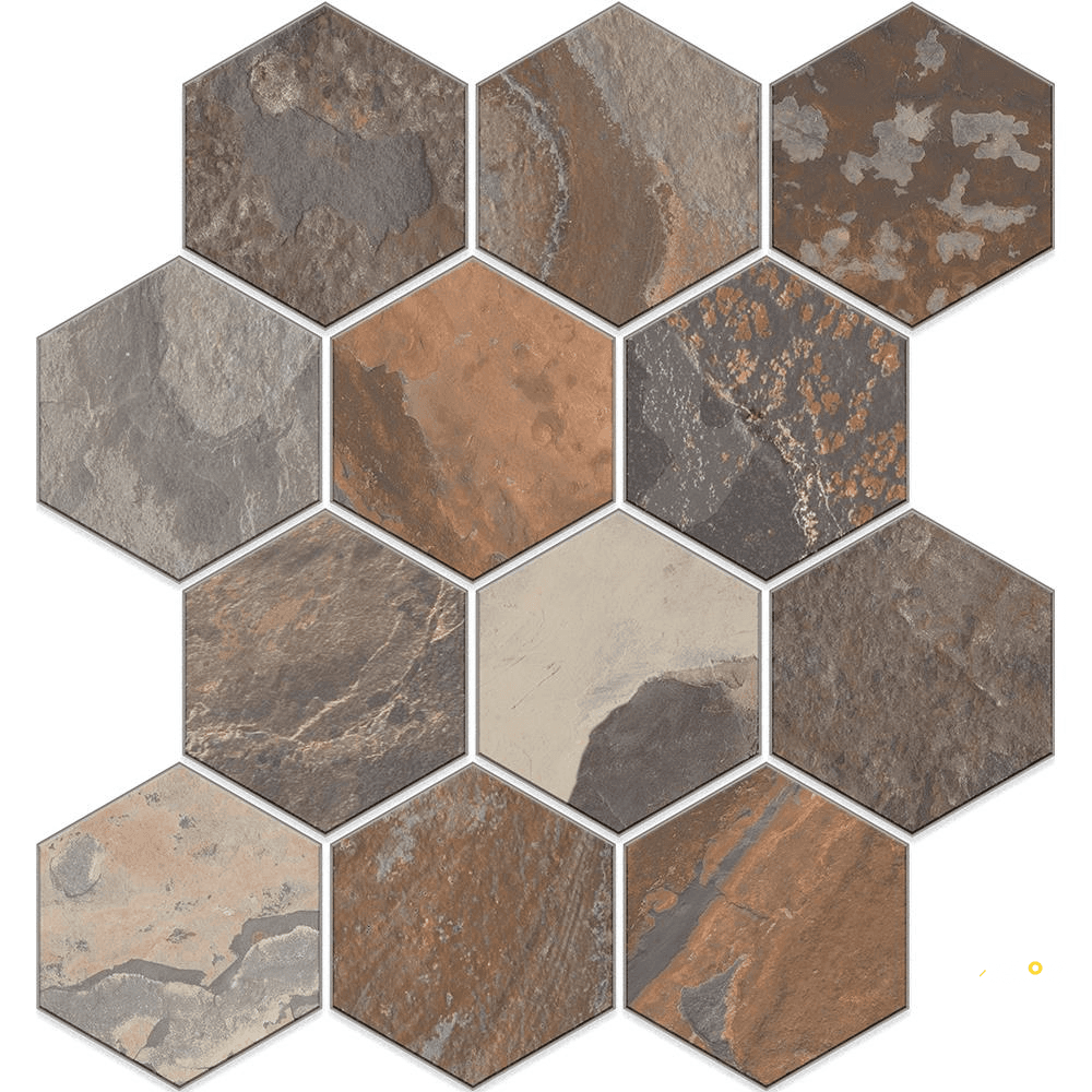 EDIMAX MORE SUNSET 4X4 HEXAGON MOSAIC 1.0764 SF/SHT