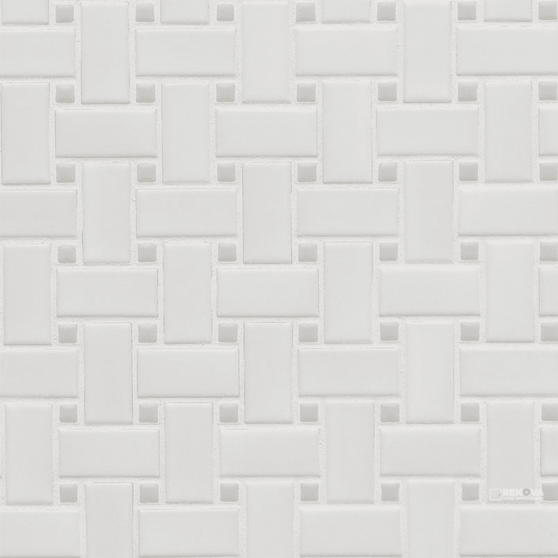 WHITE AND GRAY MATTE BASKETWEAVE 6MM ( 14.4 SF PER BOX )