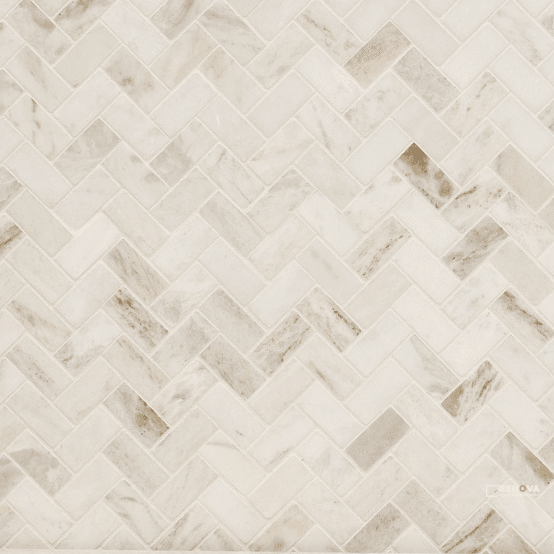 ARABESCATO VENATO WHITE 1X2 HERRINGBONE HONED