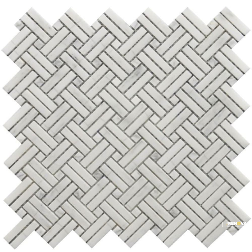 ROCKART CROSSED BASKETWEAVE MOSAIC 12" X 12"