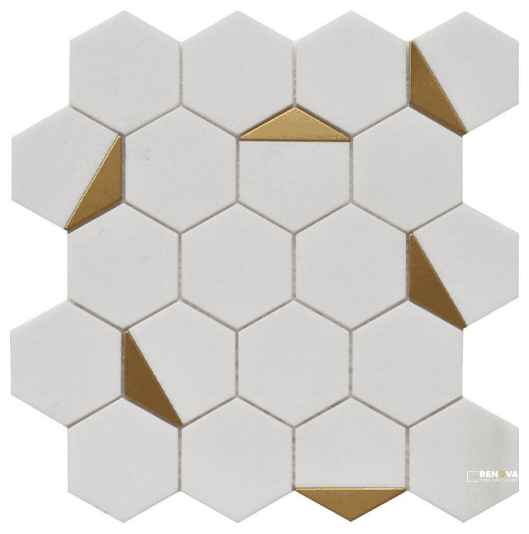 ROCKART THASSOS HEXAGON MOSAIC 12" X 13"