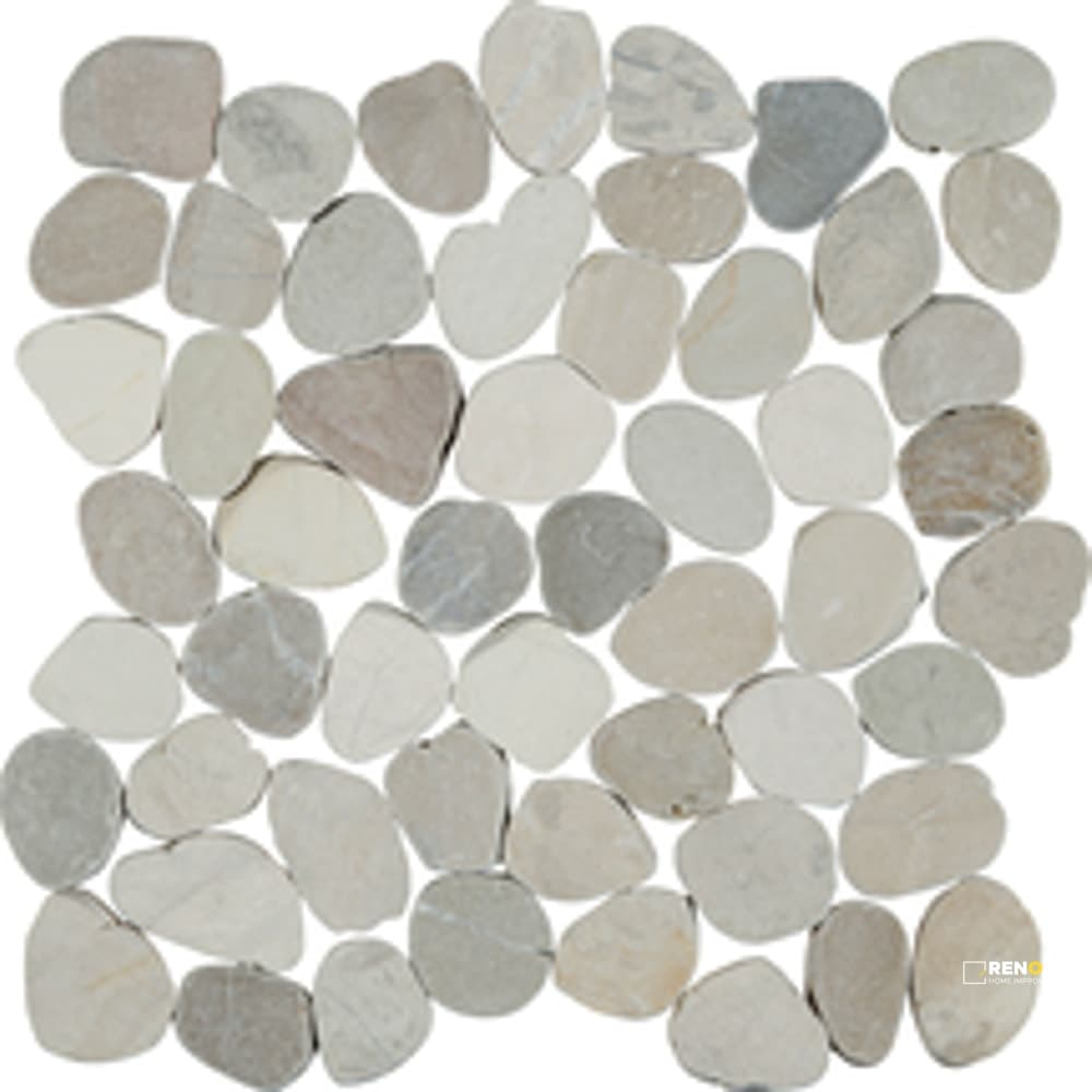 PIETRA ART PEBBLES NAVAJO WHITE FLAT 12" X 12"