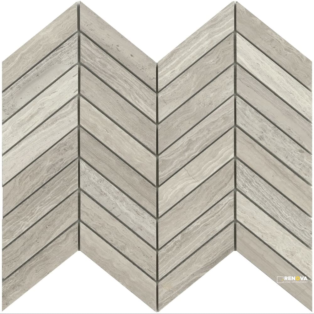 METRO HONED CHEVRON PATTERN MOSAIC 12X12