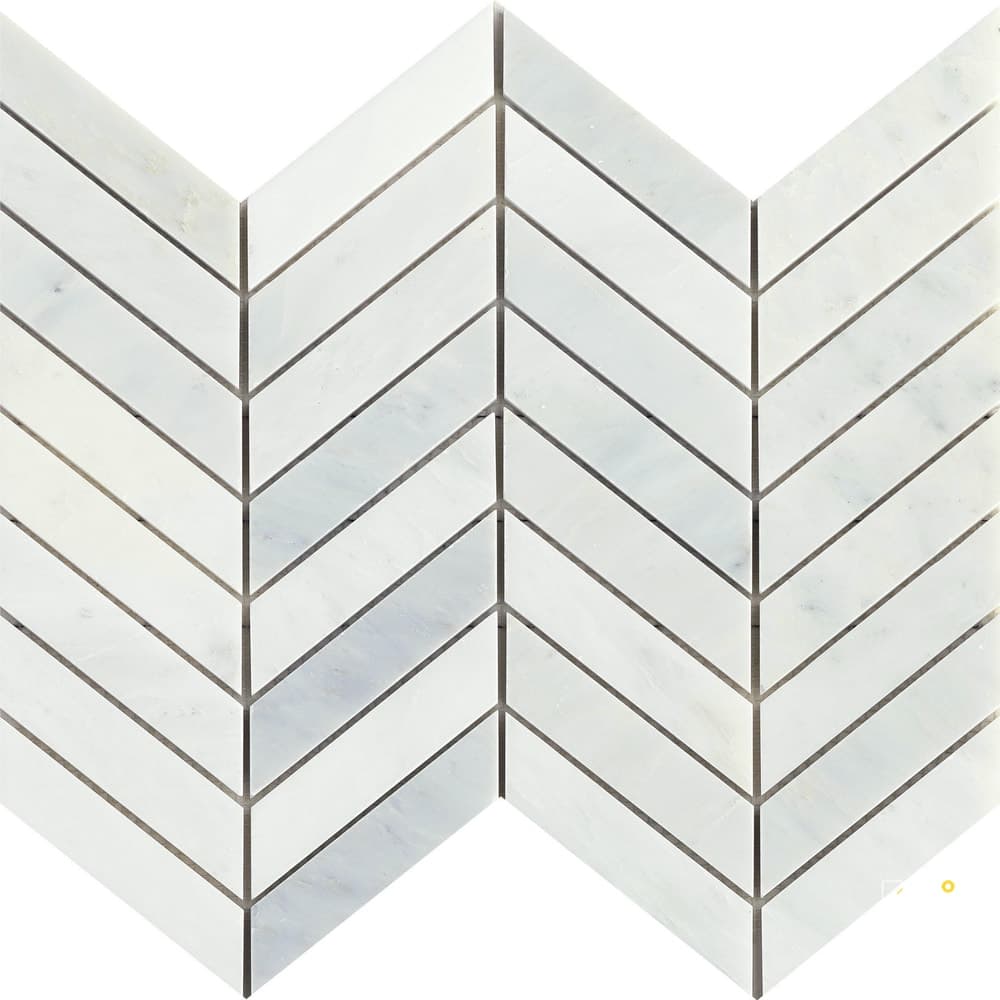 MARBLE POLISHED CHEVRON PATTERN MOSAIC 12X12
