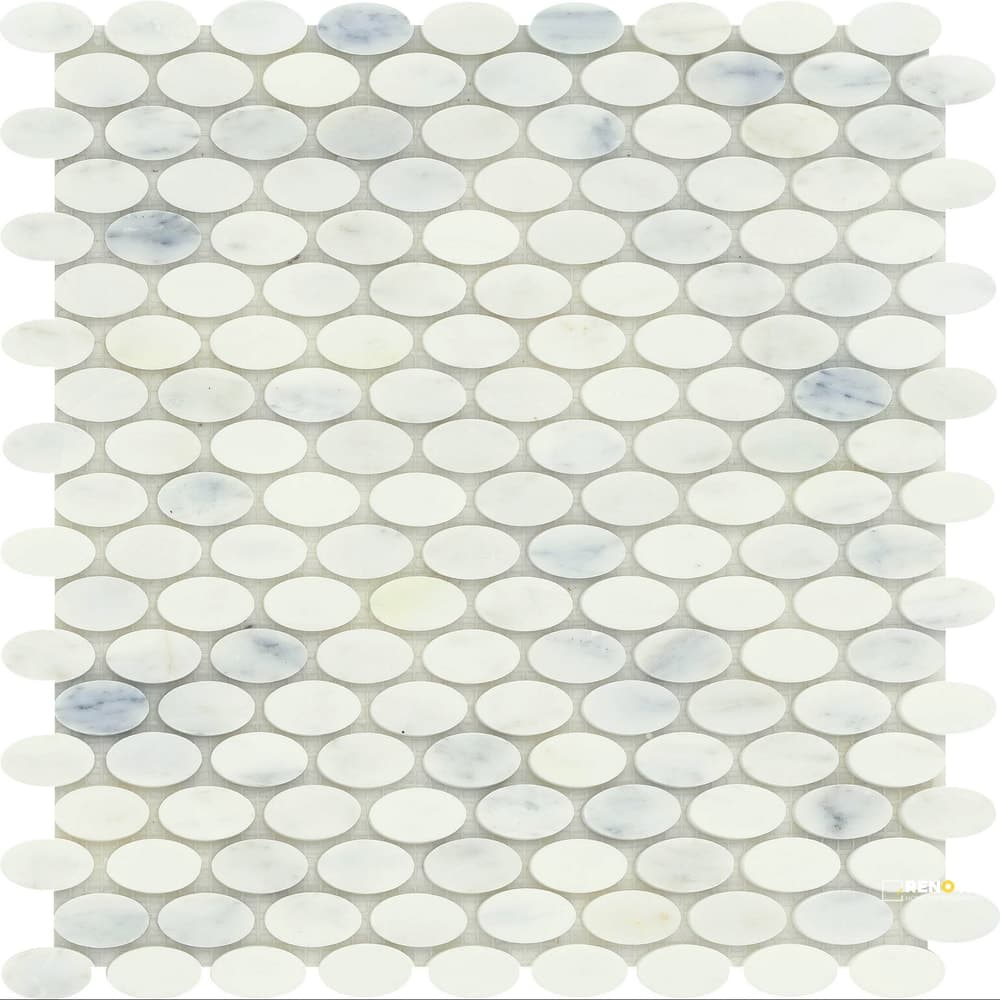 MARBLE POLISHED OVAL MOSAIC 12X12